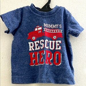 🌺 Blue Rescue Hero T-Shirt Firetruck Graphic Tee Baby t shirt top 6 months